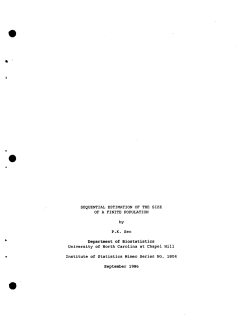 Sen, P.K.; (1986).Sequential Estimation of the Size of a Finite Population."