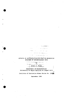 Reade, Susan J.; (1986).Effects of Misclassification Bias on Regresesion Analyses of Epidemiologic Data."