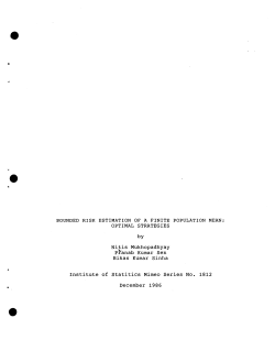 Mukhopadhyay, Nitis, Sen, Pranab Kumar and Sinha, Bikas Kumar; (1986).Bounded Risk Estimation of a Finite Population Mean: Optimal Strategies."