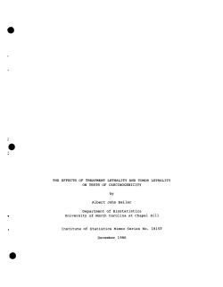 Bailer, Albert John; (1986).The Effects of Treatment Lethality and Tumor Lethality on Tests of Carcinogenecity."