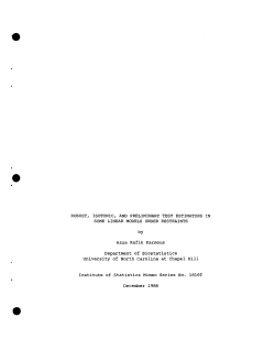Karmous, Azza Rafik; (1986).Robust, Isotonic, and Preliminary Test Estimators in Some Linear Models Under Restraints."
