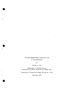 Sen, Pranab K.; (1987).The Mean-Median-Mode Inequality and X^2 Distributions."