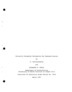 Thavaneswaran, A. and Habib, Muhammad K.; (1987)Recursive Parameter Estimation for Semimartingales."