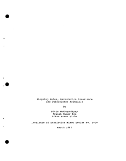 Mukhopadhyay, N., Sen, P.K. and Sinha B.K.; (1987).Stopping Rules, Permutation Invariance and Sufficiency Principle."
