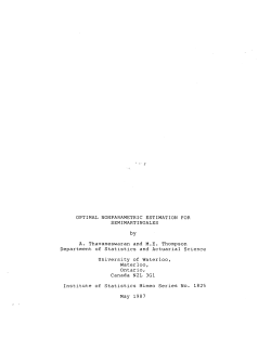 Thaveneswaran, A. and Thompson, M.E.; (1987).Optimal Nonparametric Estimation for Semimartigales."