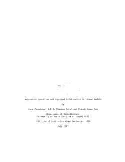 Jureckova, Jana, Saleh, A.K.M. Ehsanes and Sen, Pranab Kumar; (1987)Regression Quantiles and Improved L-Estimation in Linear Models."