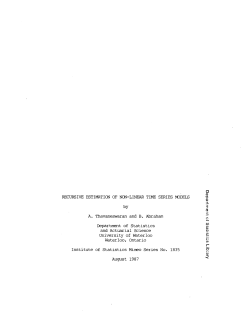 Thavaneswaran, A. and Abraham, B.; (1987).Recursive Estimation of Non-Linear Time Series Models."