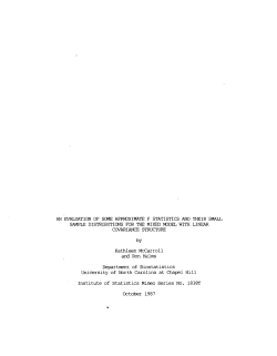 McCarroll, Kathleen and Helms, Ron; (1987).An Evaluation of Some Approximate F Statistics and Their Small Sample Distributions for the Mixed Model with Linear Covariance Structure."