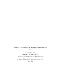 Sen, Pranab Kumar; (1988).Asymptotics via Sub-Sammpling Bahadur-Type Representations."