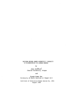 Jureckova, Jana and Sen, Pranab Kumar; (1988).Uniform Second Order Asymptotic Linearity of M-Statistics in Linear Models."