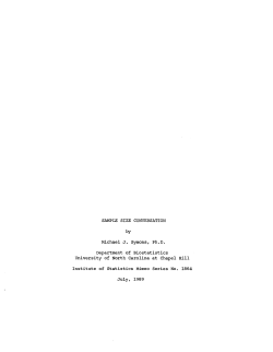 Symons, Michael J.; (1989).Sample Size Conversation."