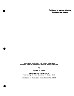 Cheng, Yue-Mei L.; (1989).A Modified Score Test for Highly Stratified Survival Data in Randomized Clinical Trials of Tumor."