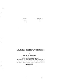 deLeon-Wong, Emelita M.; (1990).An Empirical Assessment of Two Compensation Strategies for Nonresponse in a Panel Survey."