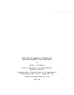 Silvapulle, Mervyn J.; (1990).Robust Tests of Inequality Constraints and One-Sided Hypotheses in the Linear Model."