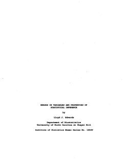 Edwards, Lloyd J.; (1990).Errors in Variables and Properties of Statistical Inference."