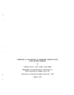 Silva, Claudio, Jadue, Julia and Quade, Dana; (1991).Extensions of teh Analysis of Randomized Complete Blocks Using Weighted Rankings."
