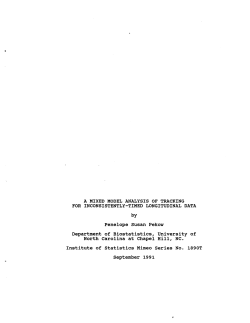 Pekow, Penelope Susan; (1991).A Mixed Model Analysis of Tracking for Inconsistently-Timed Longitudinal Data."