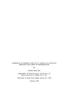 Sen, Pranab Kumar; (1992).Isomorphism of Quadratic Norm and PC Ordering of Estimators Admitting First Order an Representations."
