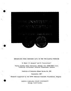 Boos, D., P. Janssen, and N. Veraverbeke; (1987)Resampling from centered data in the two-sample problem."