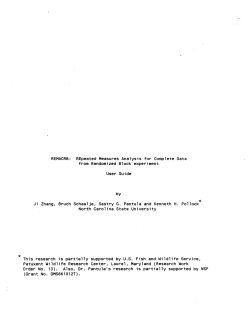 Zhang, Ji, Bruce Schaalje, S. Pantula, K. Pollock, (1988).Repeated measures analysis for complete data from randomized block experiment user guide (REMACRB)"