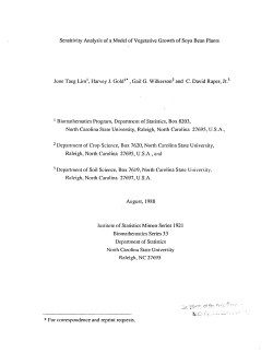 Lim, June T., H.J. Gold, G.G. Wilkerson and C.D. Raper; (1988)A Response Surgace Method for Sensitivity Analysis: Application to a Model of Soya Bean Plant Growth."