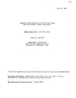 Pantula, Sastry G.; (1988)Asymptotic distributions of the unit root tests when the process is nearly stationary."