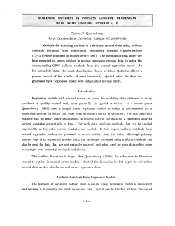 Quesenberry, Charles P.; (1988) "Screening outliers in process control regression data with uniform residuals, II."