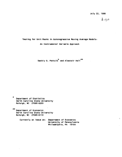 Pantula, Sastry, and A. Hall; (1988)Testing for unit roots in autoregressive moving average models: An instrumental variable approach."