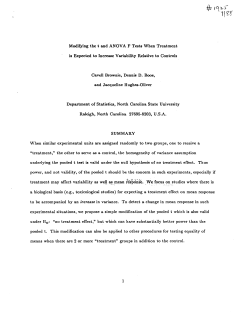 Brownie, C., Boos, D. D., and Jacqueline Hughes-Oliver;(1988)Modifying the t and ANOVA F Tests When Treatment is Expected to Increase Varability Relative to Controls."