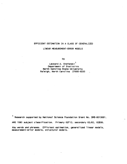 Stefanski, L.A.; (1988)Efficient estimation in a class of generalized linear measurement-error models."
