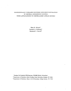 Kunsch, H.R., L. A. Stefanski, and R. J. Carroll; (1988)Conditionally unbiased bounded influence estimation in general repression models, with applications to generalized linear models."