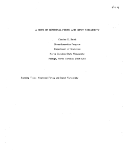 Smith, Charles EA note on neuronal firing and input variability"