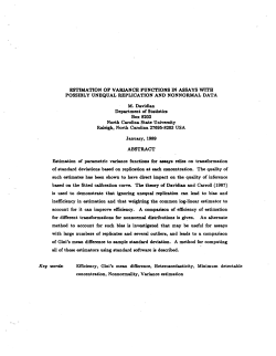 Davidian, Marie; (1989)Estimation of variance functions in assays with ossible unequal replication and nonnormal data."