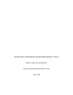 Boos, Dennis D. and Cavell Brownie; (1989).On Wilcoxin Comparisons for multisite clinical trials."