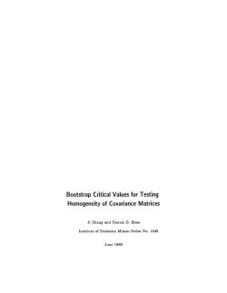 Zhang, Ji, and Dennis D. Boos; (1980)Bootstrap Critical Values for Testing Homogeneity of Covariance Matrices."