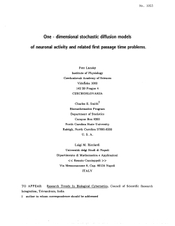 Lansky, Petr, C. E. Smith and Luigi RicciardiOne-dimensional stochastic diffusion models of neuronal activity and elated first passage time problems"