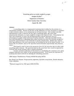 Nychka, Douglas; (1989)Smoothing splines as locally weighted averages."