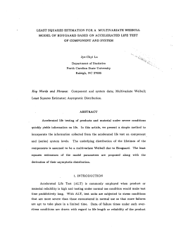 Jye-Chyi Lu; (1989)Least squares estimation for a multivariate Weibull model of Hougaard based on accelerated life test of component and system."
