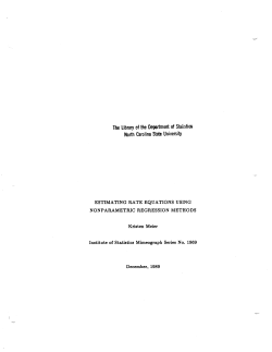 Meier, Kristen; (1989)Estimating rate equations using nonparametric regression methods."