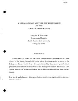 Stefanski, Leonard A.A normal scale mixture representation of the logistic distribution"
