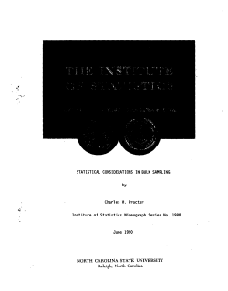 Proctor, Charles H.; (1990).Statistical Considerations in Bulk Sampling."