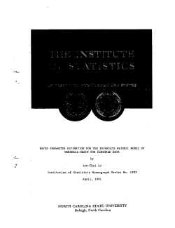 Lu, J. C.; (1991)Bayes parameter estimation for the bivariate Weibull model of Marshall-Olkin for censored data."