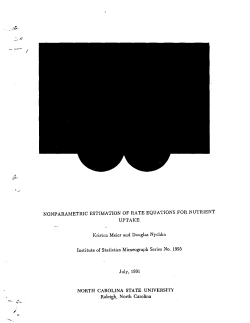 Meier, Kristen and Nychka, Douglas; (1991)Nonparametric Estimation of Rate Equations For Nutrient Uptake."