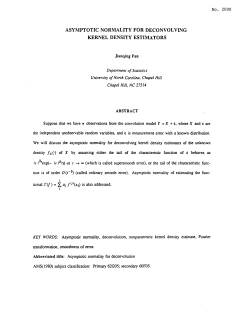 Fan, JianqinAsymptotic Normality for Deconvolving Kernel Density Estimators"