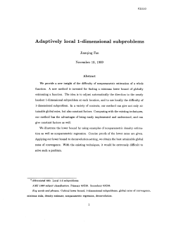 Fan, Jianqing; (1989).Adaptively Local 1-Dimensional Subproblems."