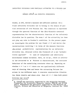 Csorgo, Sandor and Dodunekova, RossitzInfinitely Divisible Laws Partially Attracted toa Poisson Law"