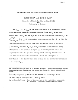 Csorgo, Sandor and Mason, David MIntermediate Sums and Stochastic Compactness of Maxima"