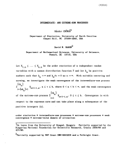 Csorgo, Sandor and Mason, David MIntermediate- and Extreme-Sum Processes"
