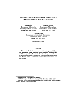 Fan, Jianqing, Truong, Young K. and Wang, Yonghua; (1990).Nonparametric Function Estimation Involving Errors-in-Variables."