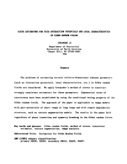 Ji, Chuanshu; (1990).Sieve Estimators for Pair-Interaction Potentials and Local Characteristics in Gibbs Random Fields."